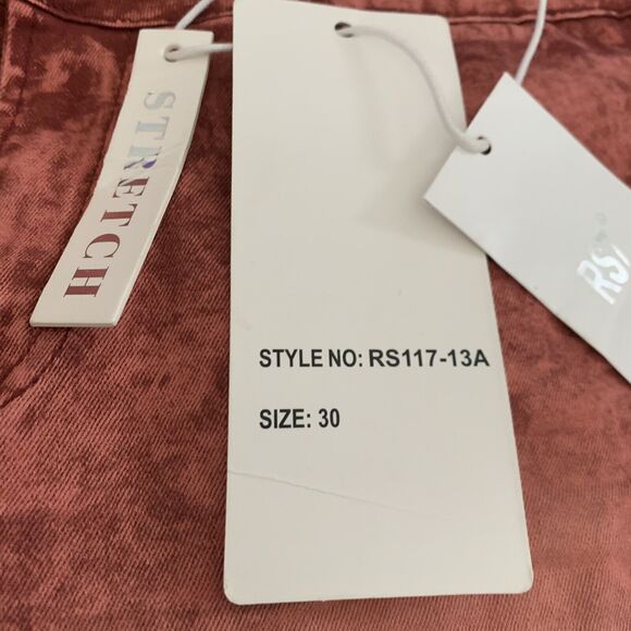 Royal 7even Mens Distressed Red Denim Jean Shorts 30 Acid Washed Bermuda NEW - Picture 5 of 5